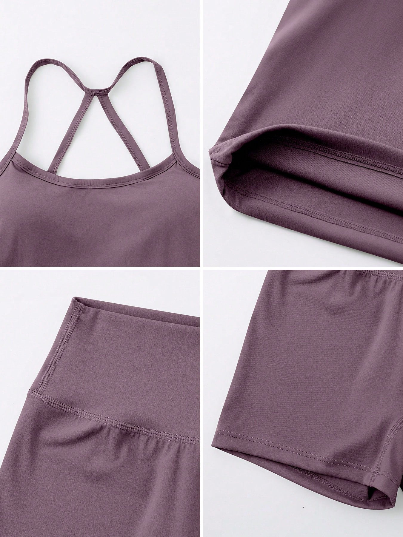 Halter studio coordinated set The Quiet & Co. — back view sculpted silhouette — Purple