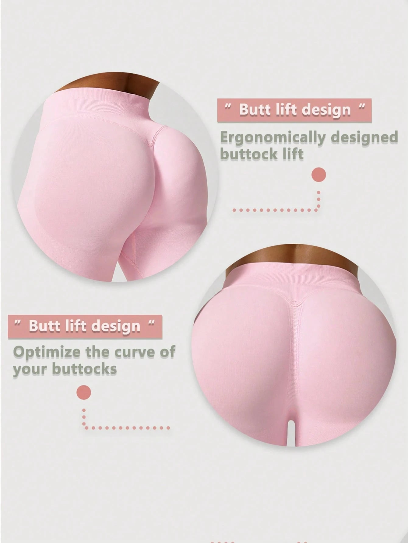 Sculpt high-rise seamless shorts The Quiet & Co. — back view natural shape — Pink