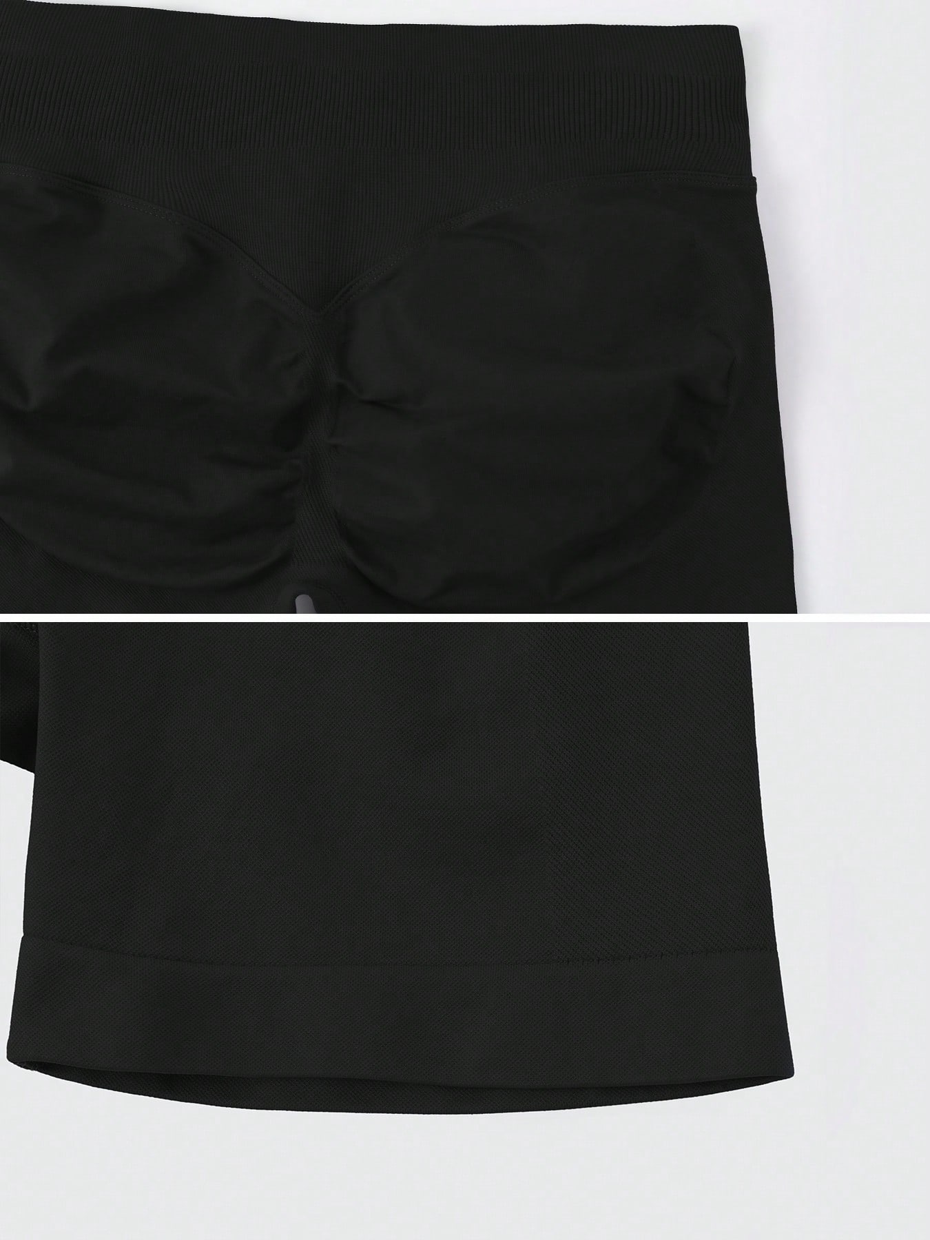 Sculpt high-rise seamless shorts The Quiet & Co. — back view natural shape — Black