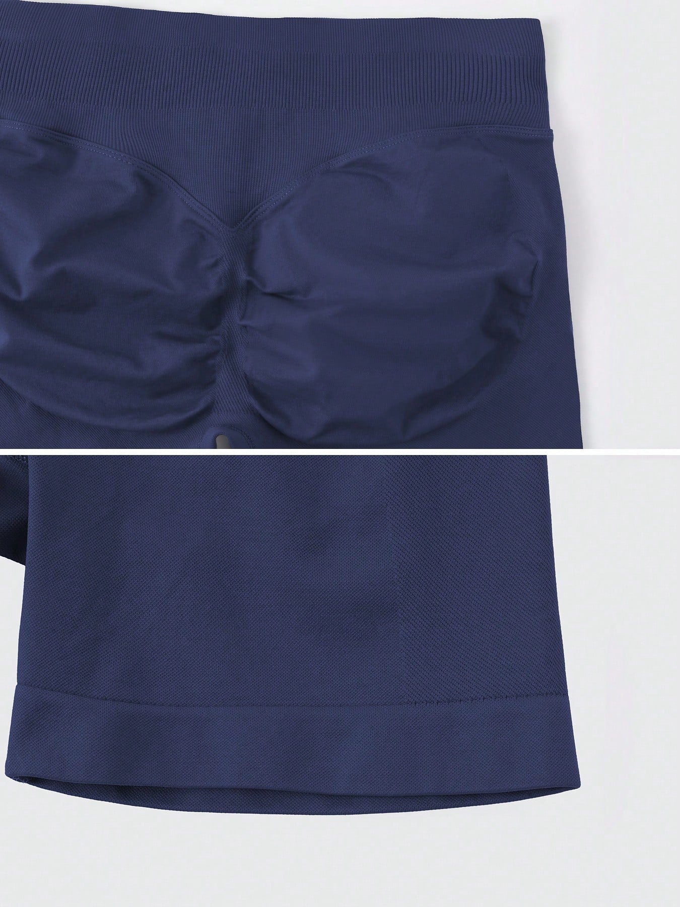 Sculpt high-rise seamless shorts The Quiet & Co. — back view natural shape — Navy Blue