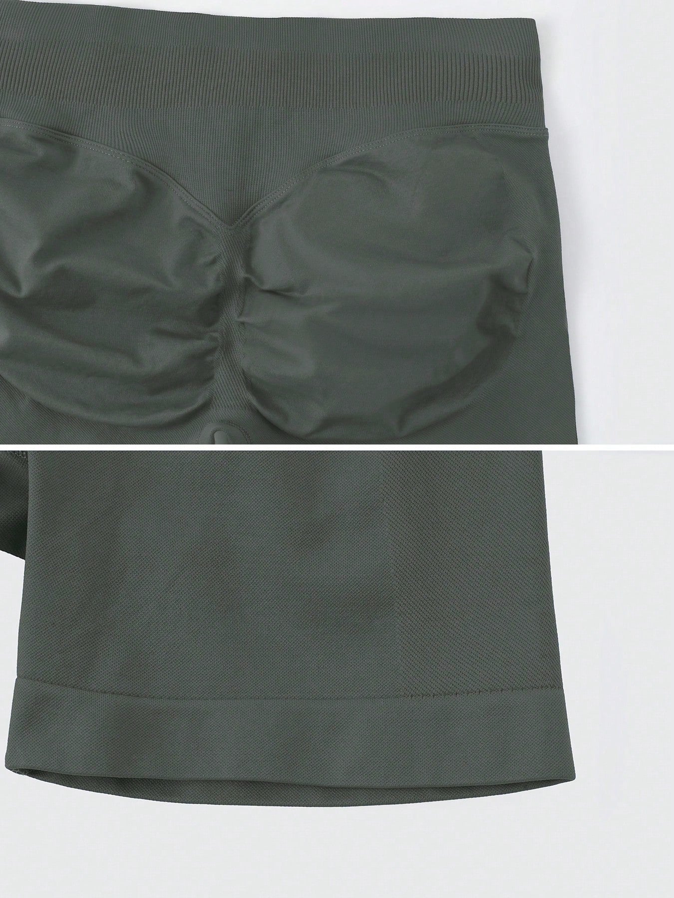 Sculpt high-rise seamless shorts The Quiet & Co. — back view natural shape — Dark Grey