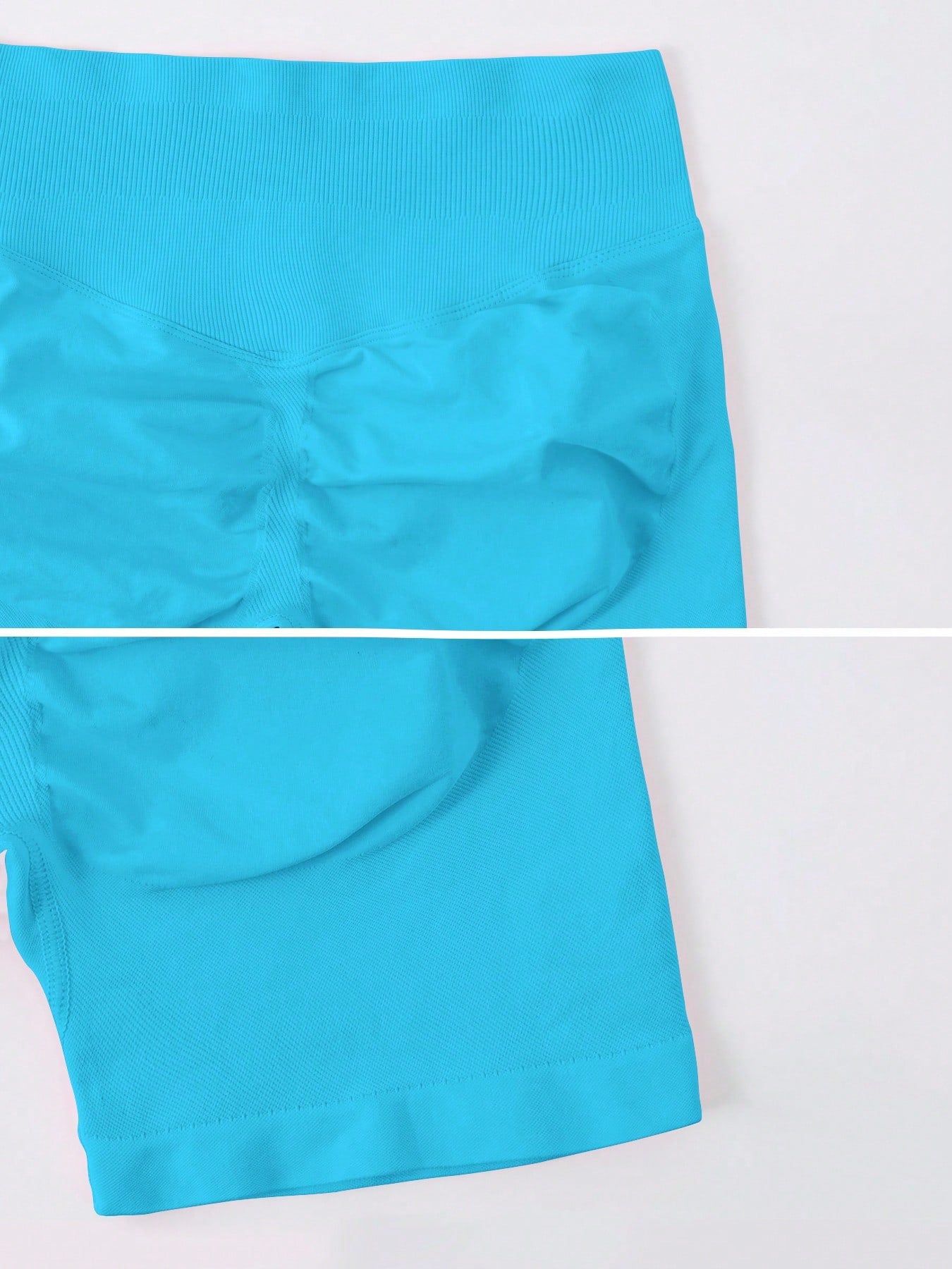 Sculpt high-rise seamless shorts The Quiet & Co. — back view natural shape — Blue
