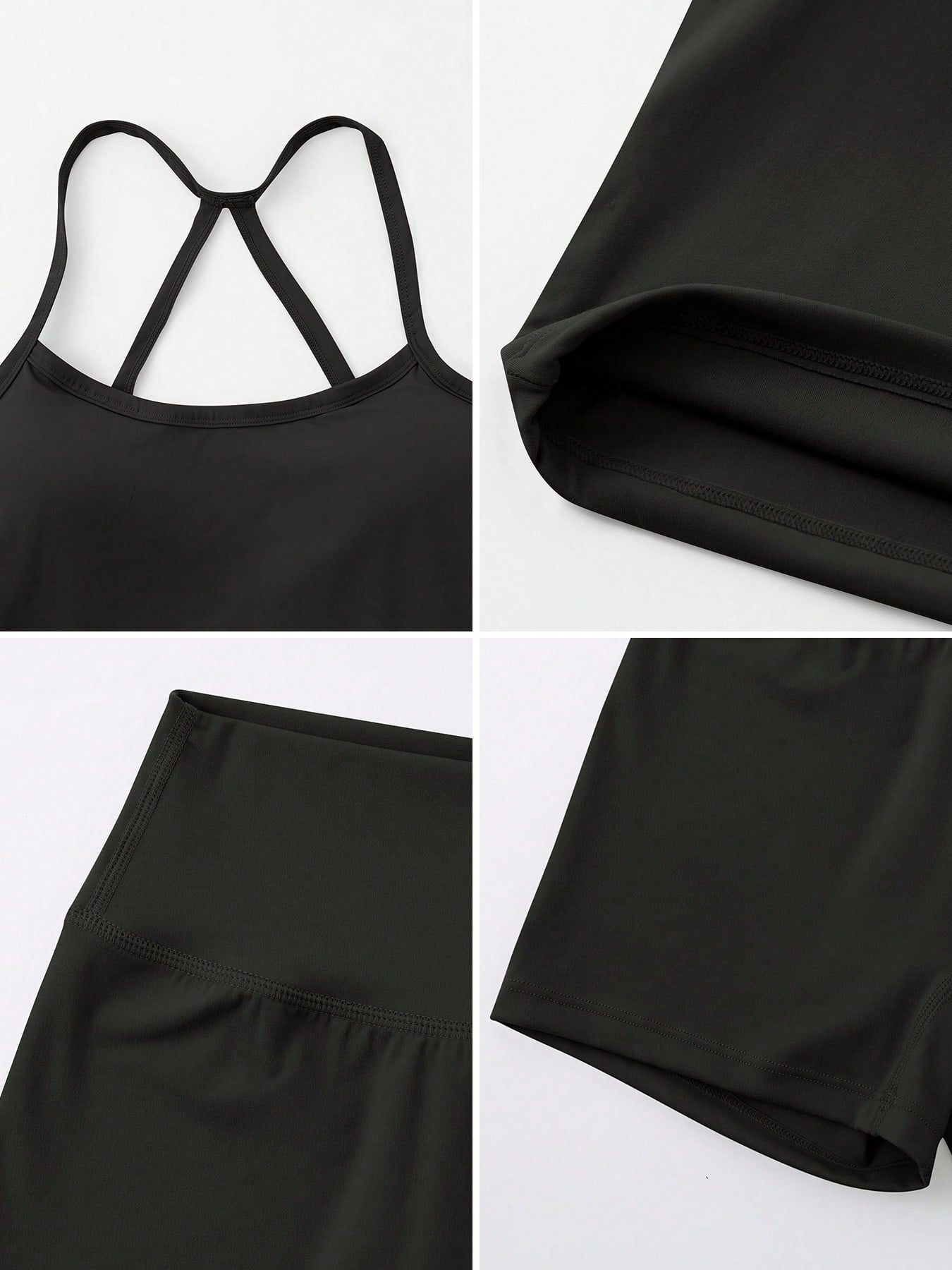 Halter studio coordinated set The Quiet & Co. — back view sculpted silhouette — Black