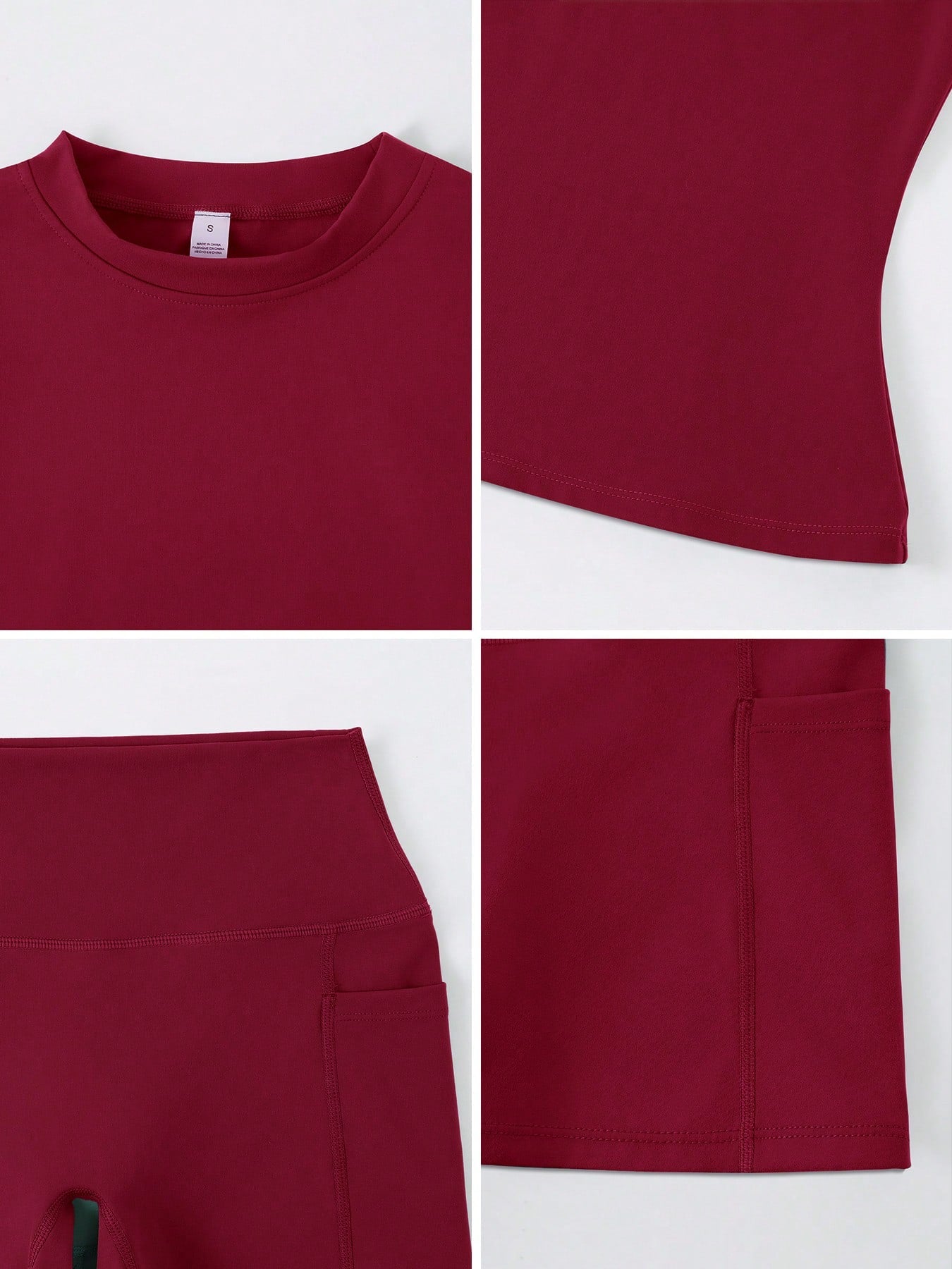 Short-sleeve studio coordinated set The Quiet & Co. — front view coordinated tone — Red