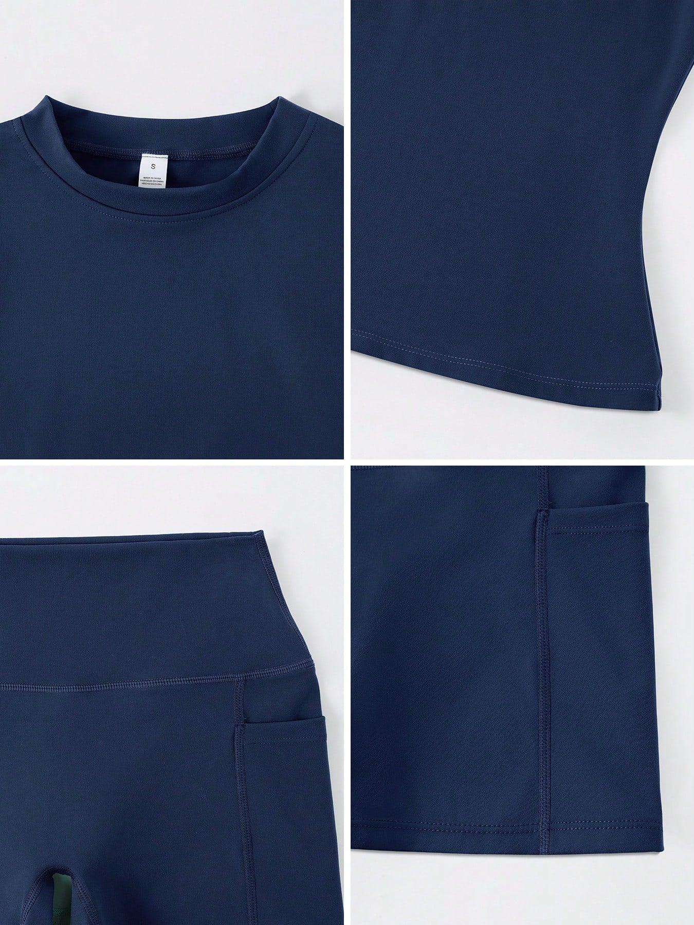 Short-sleeve studio coordinated set The Quiet & Co. — front view coordinated tone — Blue