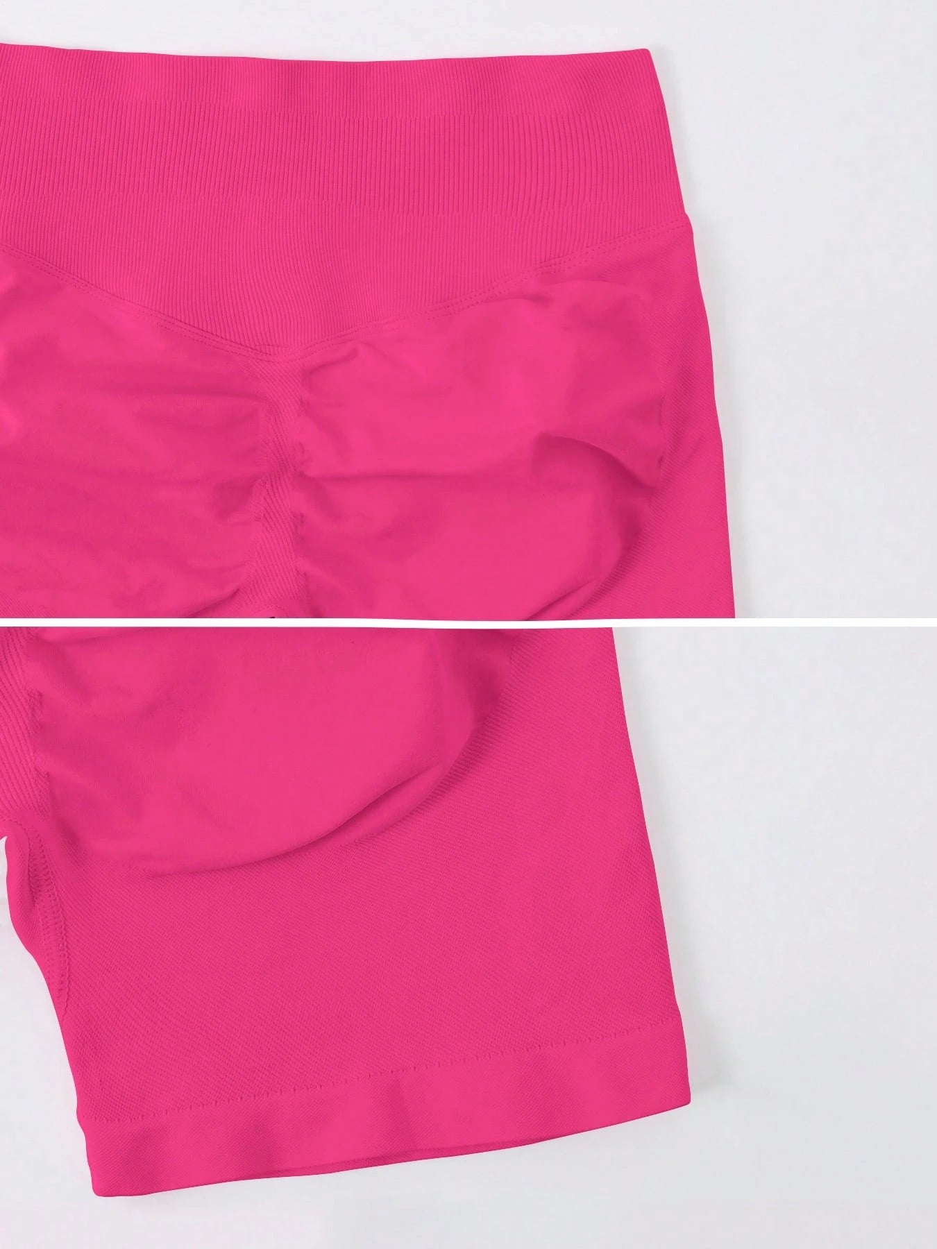 Sculpt high-rise seamless shorts The Quiet & Co. — back view natural shape — Hot Pink