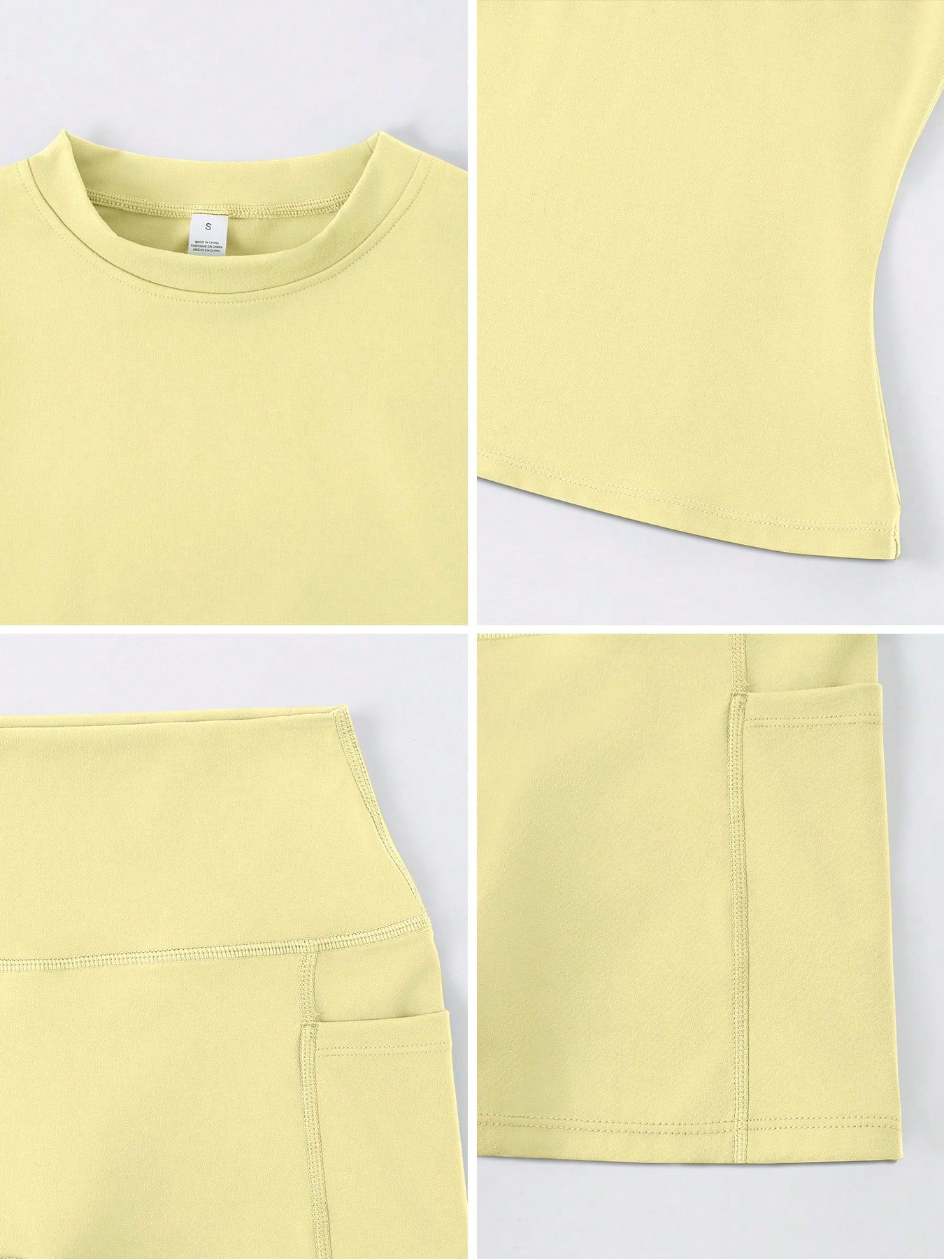 Short-sleeve studio coordinated set The Quiet & Co. — front view coordinated tone — Yellow