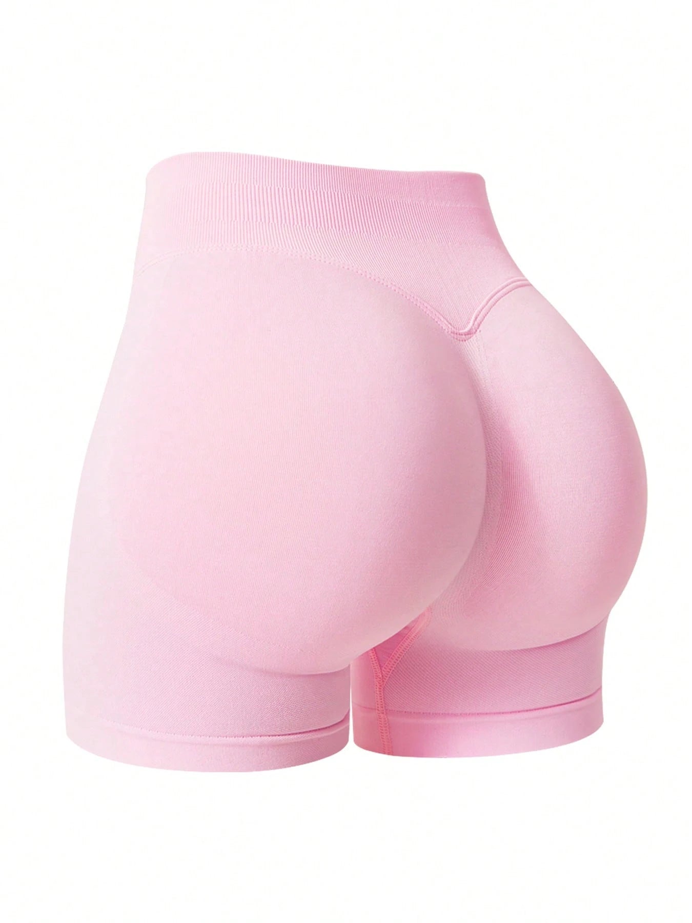 Sculpt high-rise seamless shorts The Quiet & Co. — back view natural shape — Pink