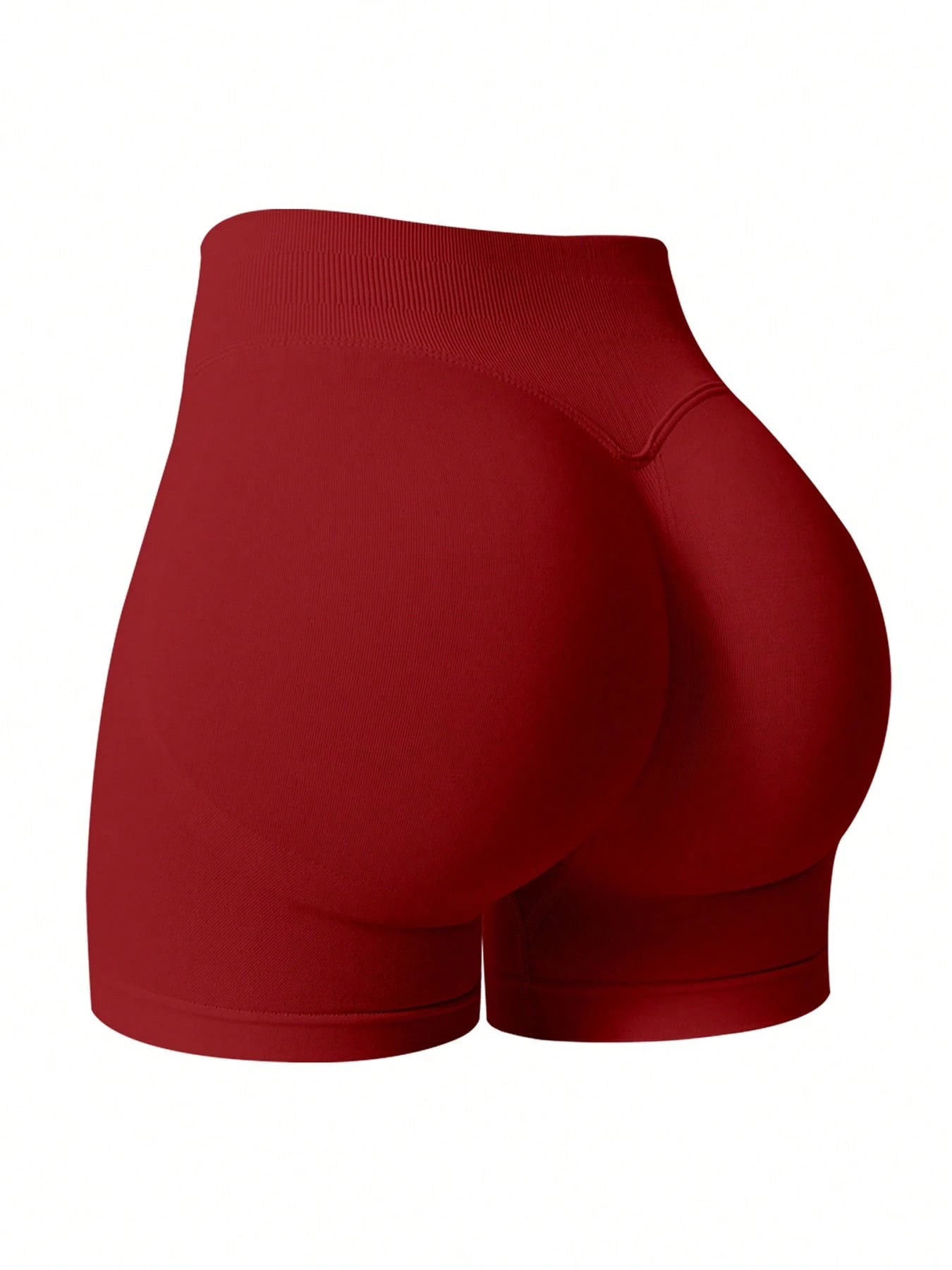 Sculpt high-rise seamless shorts The Quiet & Co. — back view natural shape — Red
