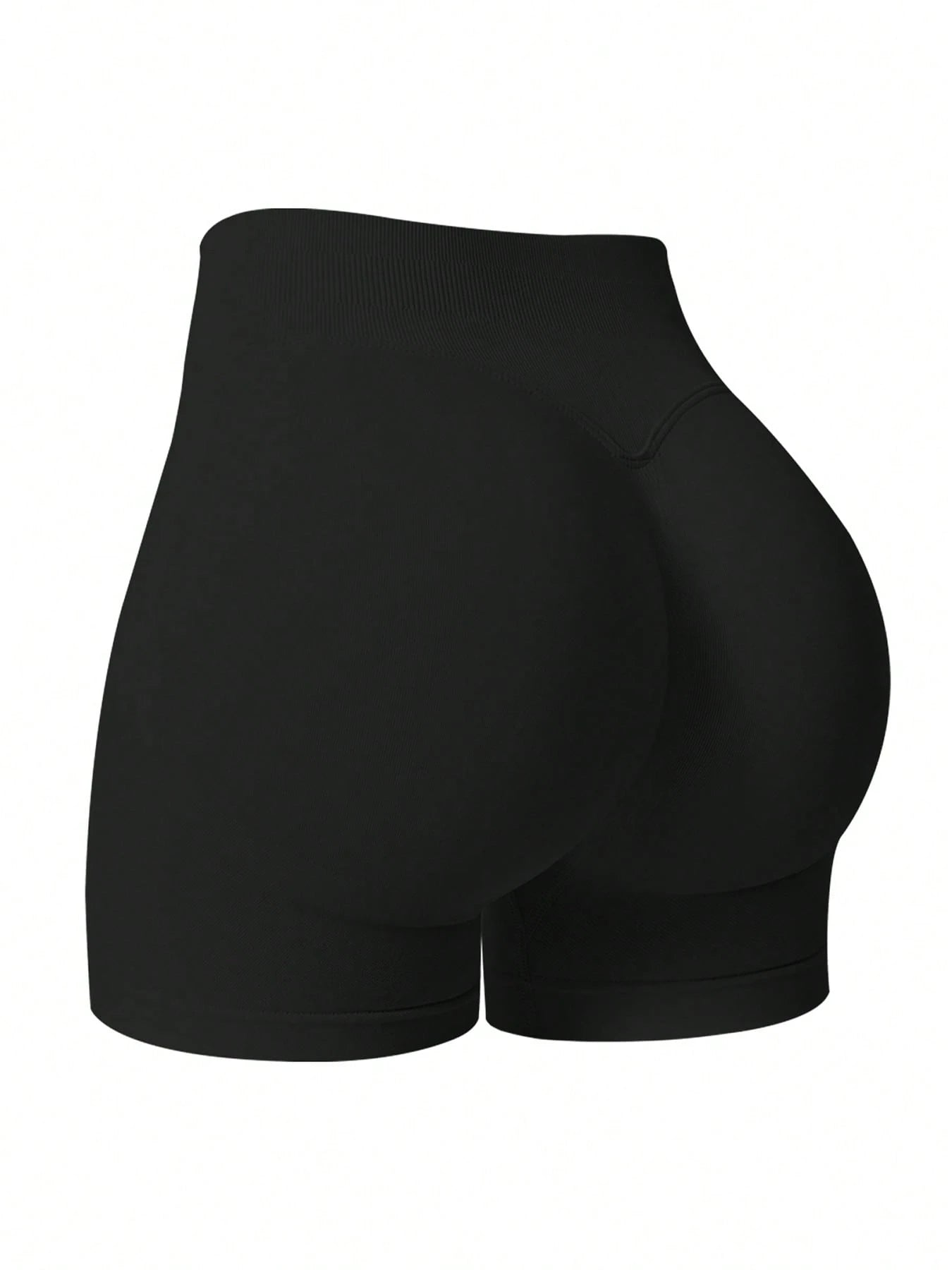 Sculpt high-rise seamless shorts The Quiet & Co. — back view natural shape — Black