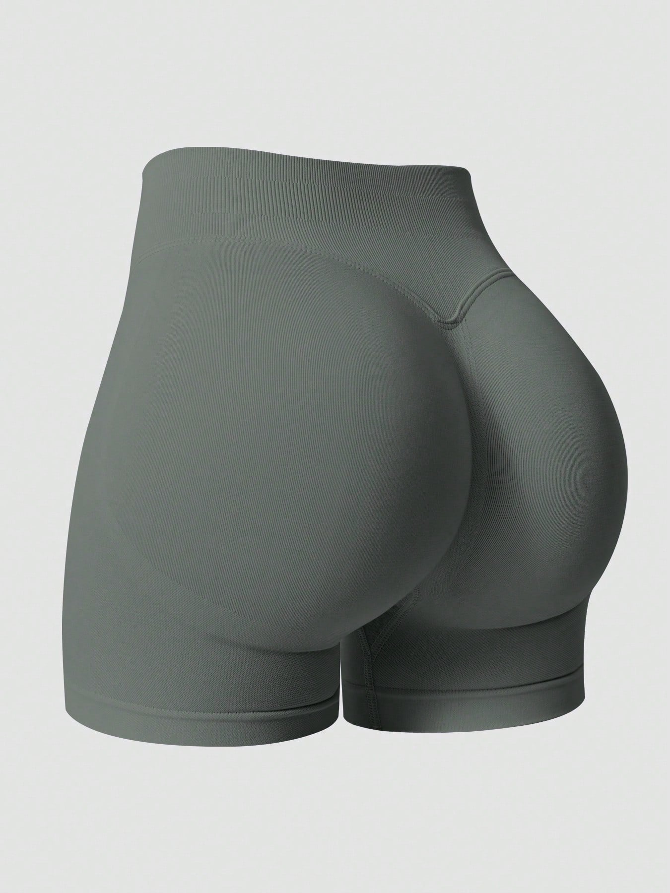 Sculpt high-rise seamless shorts The Quiet & Co. — back view natural shape — Dark Grey