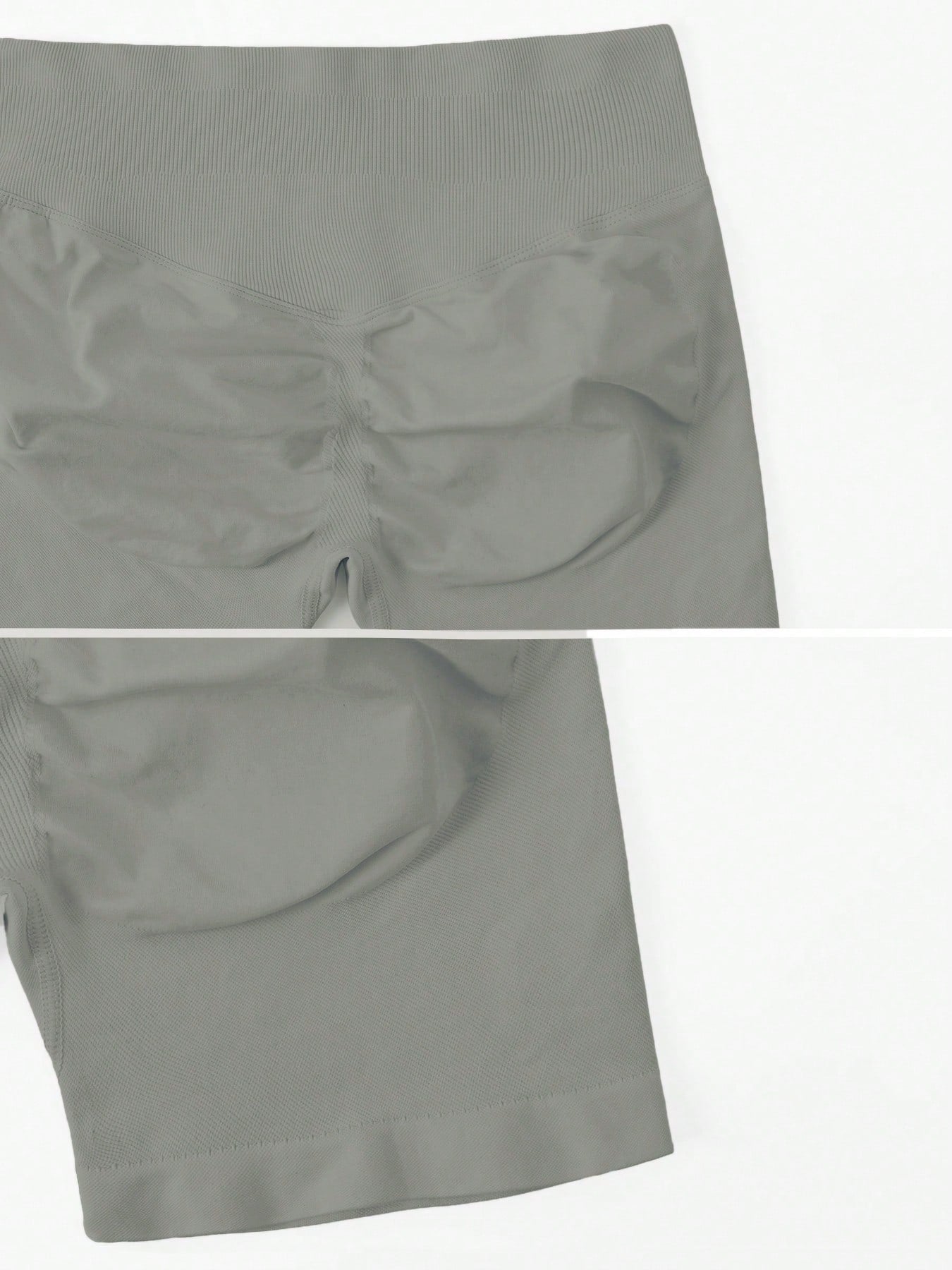 Sculpt high-rise seamless shorts The Quiet & Co. — back view natural shape — Grey