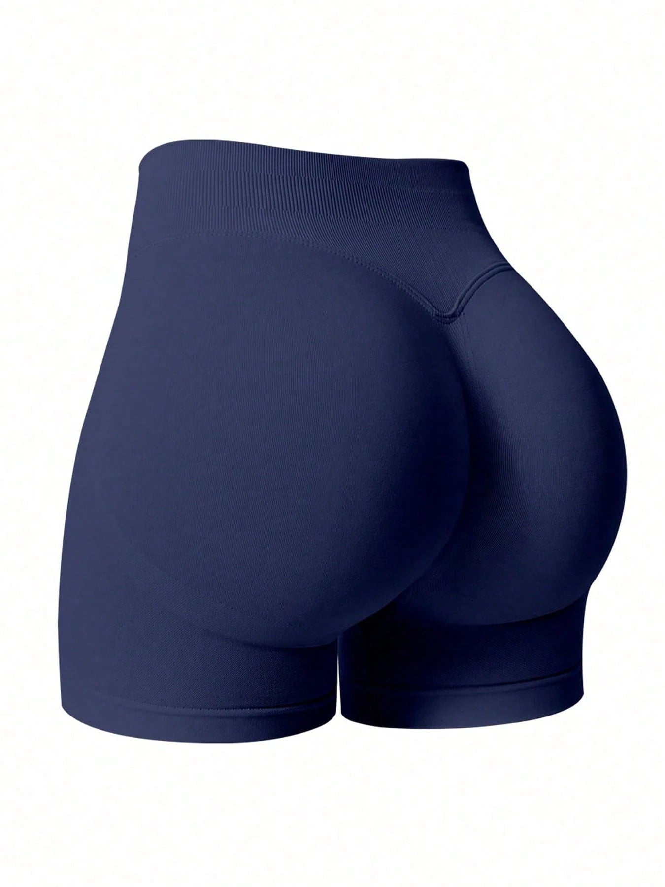 Sculpt high-rise seamless shorts The Quiet & Co. — back view natural shape — Navy Blue