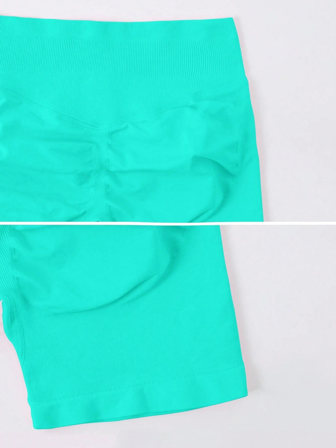 Sculpt high-rise seamless shorts The Quiet & Co. — back view natural shape — Mint Green