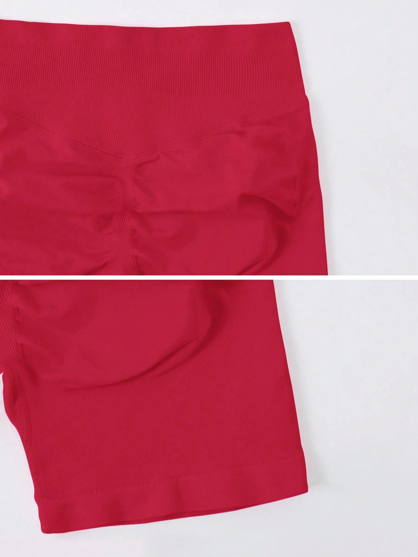 Sculpt high-rise seamless shorts The Quiet & Co. — back view natural shape — Fiery Red