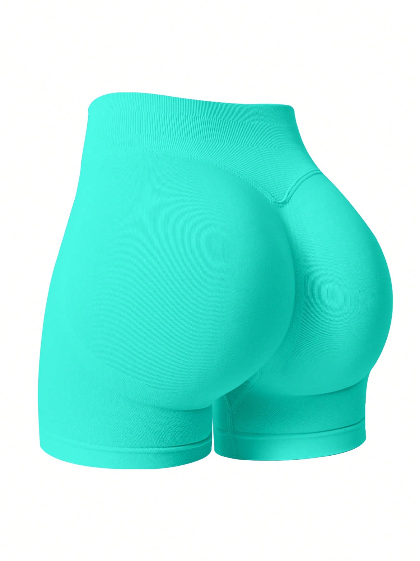 Sculpt high-rise seamless shorts The Quiet & Co. — back view natural shape — Mint Green