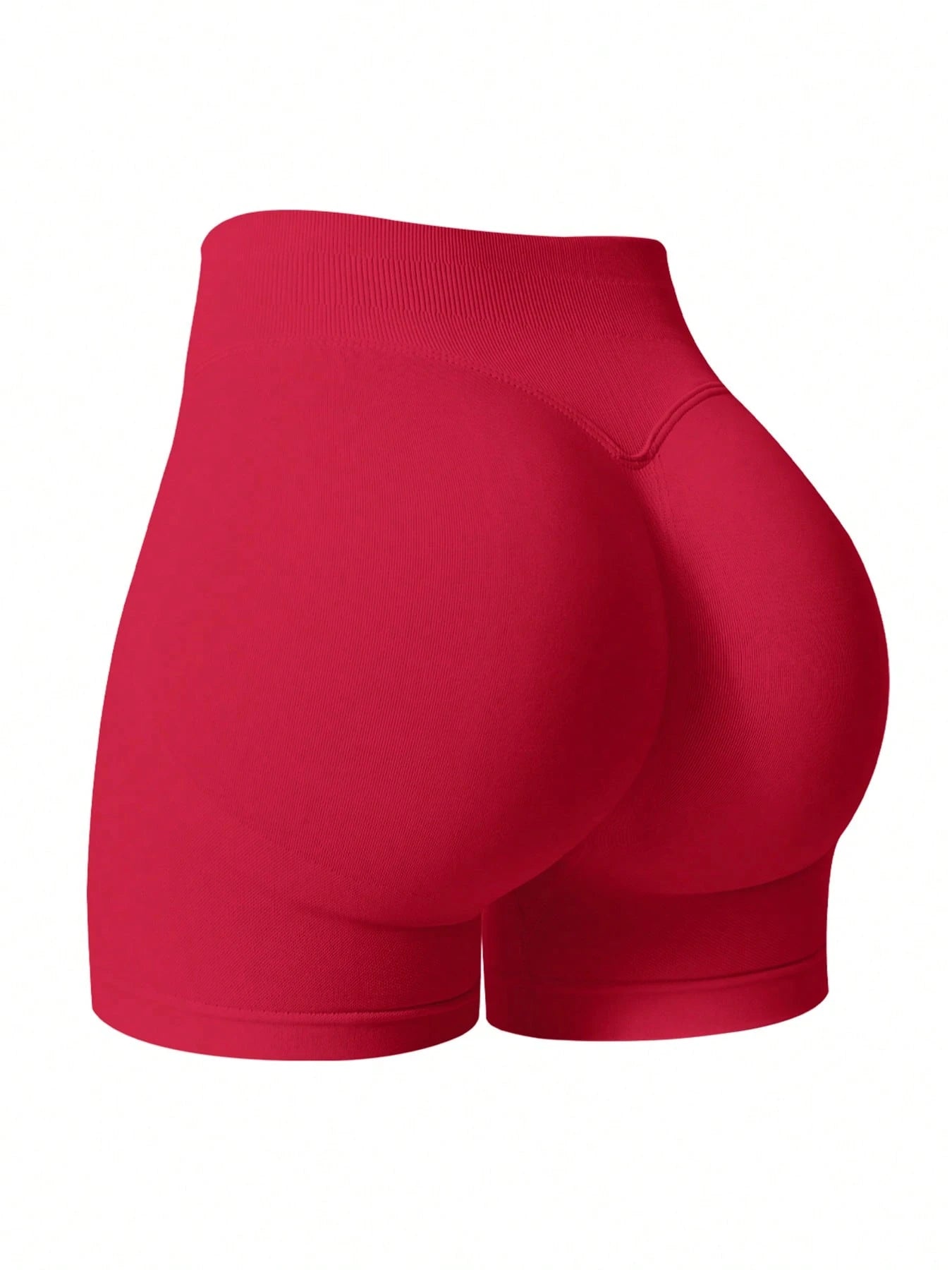 Sculpt high-rise seamless shorts The Quiet & Co. — back view natural shape — Fiery Red