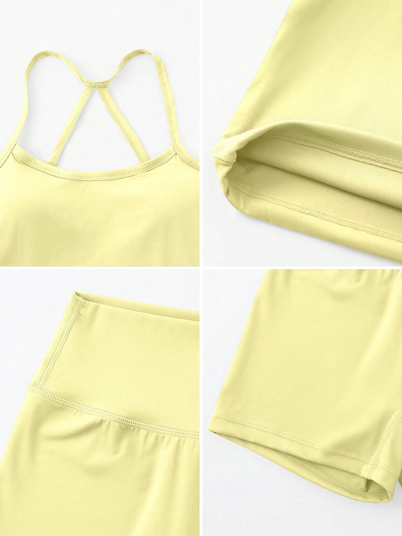 Halter studio coordinated set The Quiet & Co. — back view sculpted silhouette — Yellow