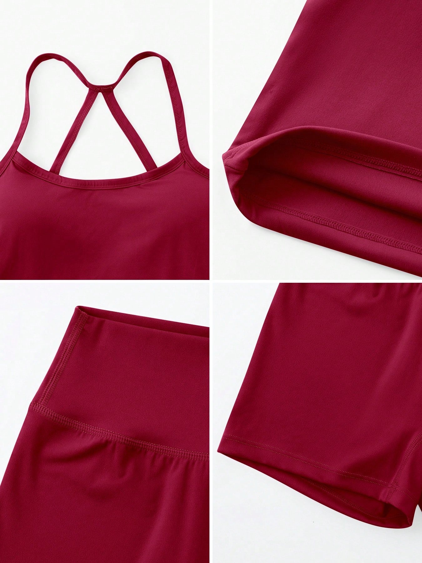 Halter studio coordinated set The Quiet & Co. — back view sculpted silhouette — Red