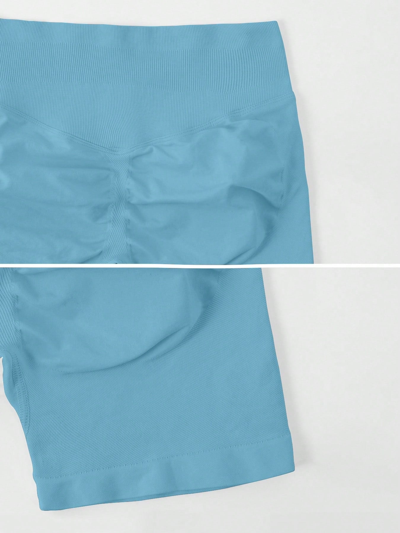 Sculpt high-rise seamless shorts The Quiet & Co. — back view natural shape — Baby Blue