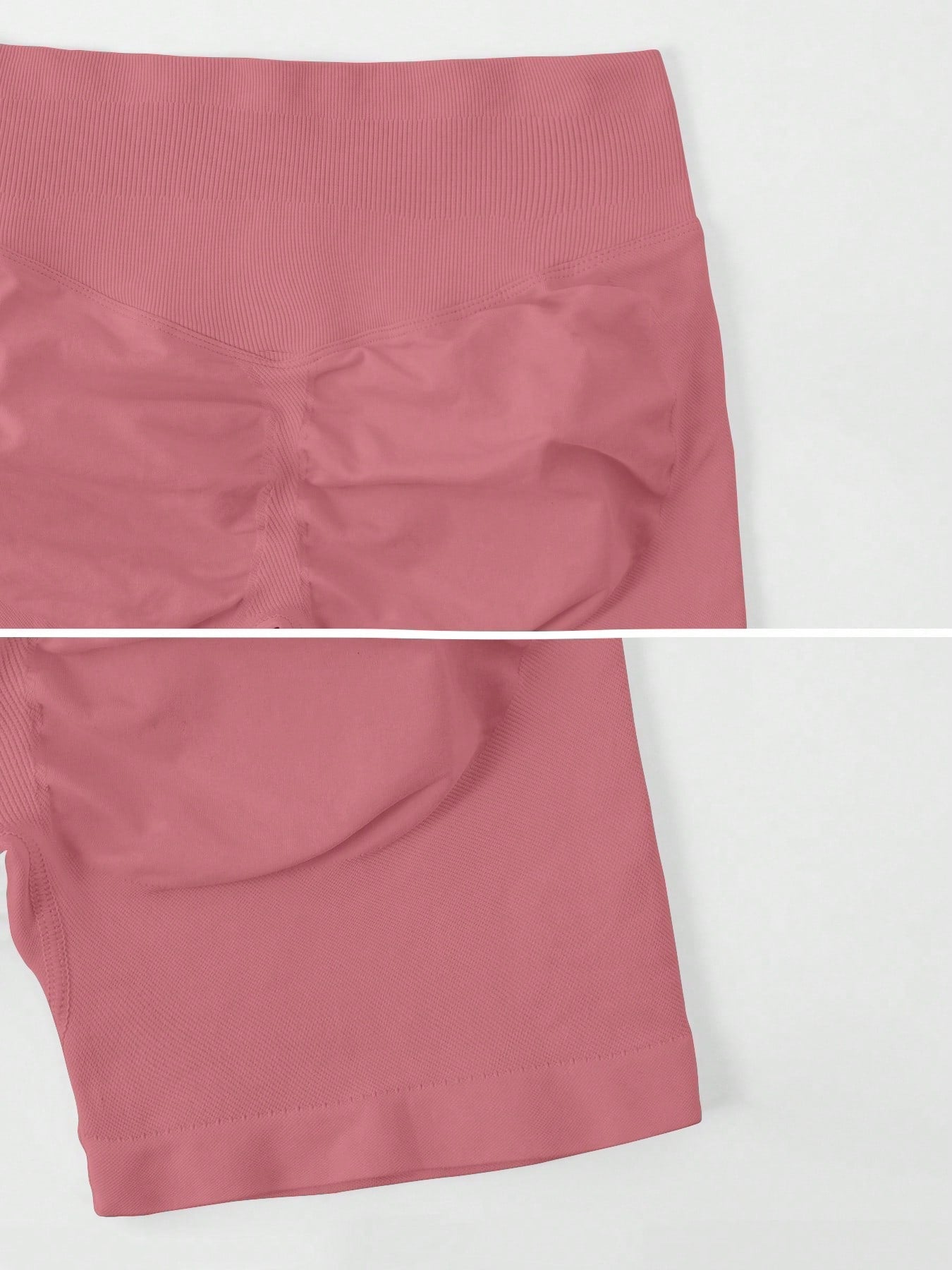 Sculpt high-rise seamless shorts The Quiet & Co. — back view natural shape — Pink