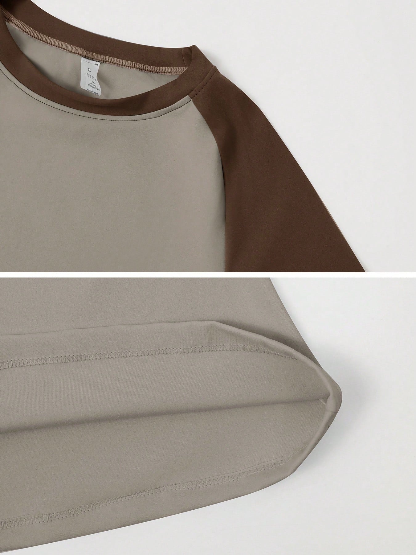 Sculpt short-sleeve top The Quiet & Co. — front view second skin fit — Coffee Brown