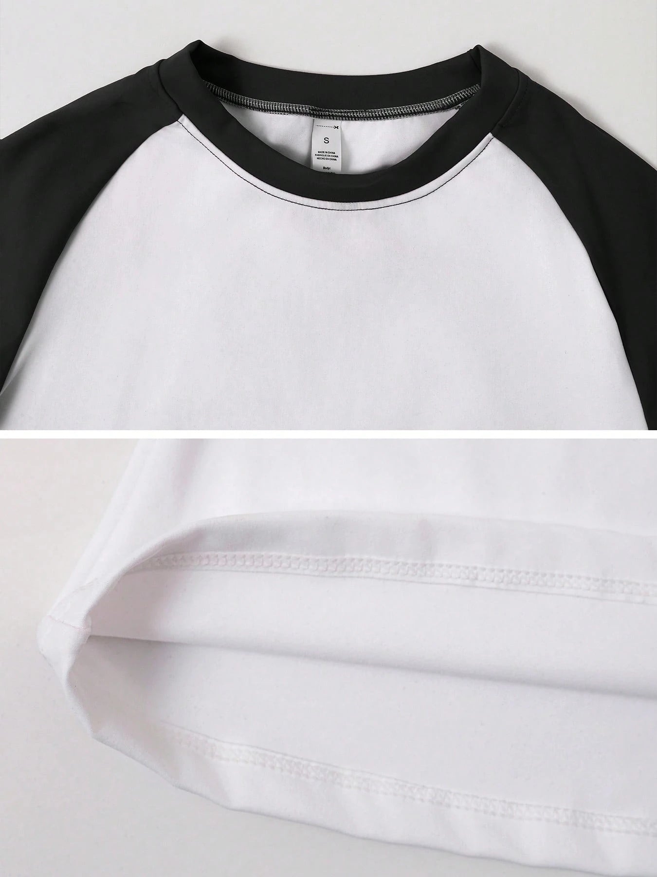 Sculpt short-sleeve top The Quiet & Co. — front view second skin fit — Black and White