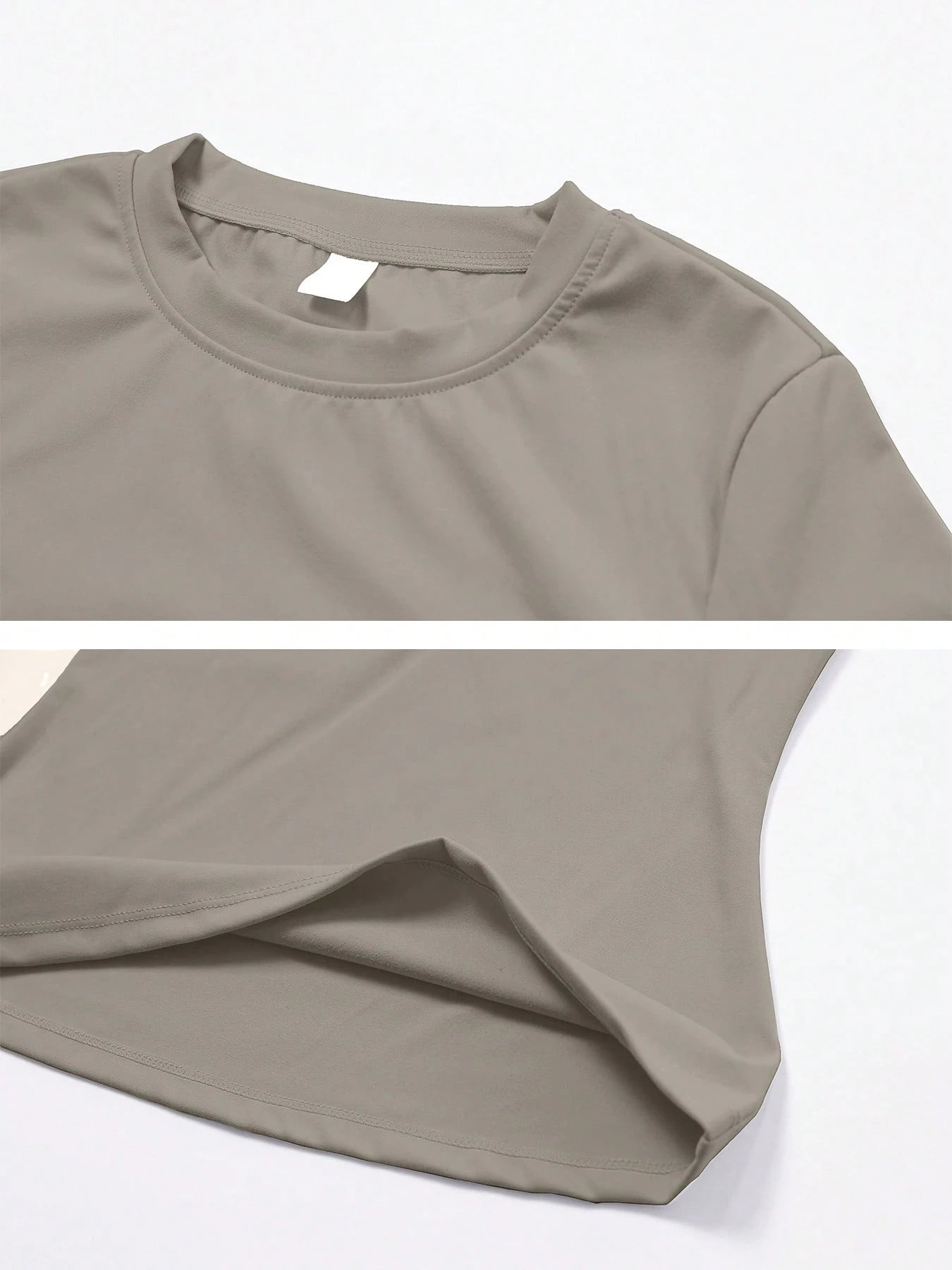 Sculpt short-sleeve top The Quiet & Co. — front view second skin fit — Grey