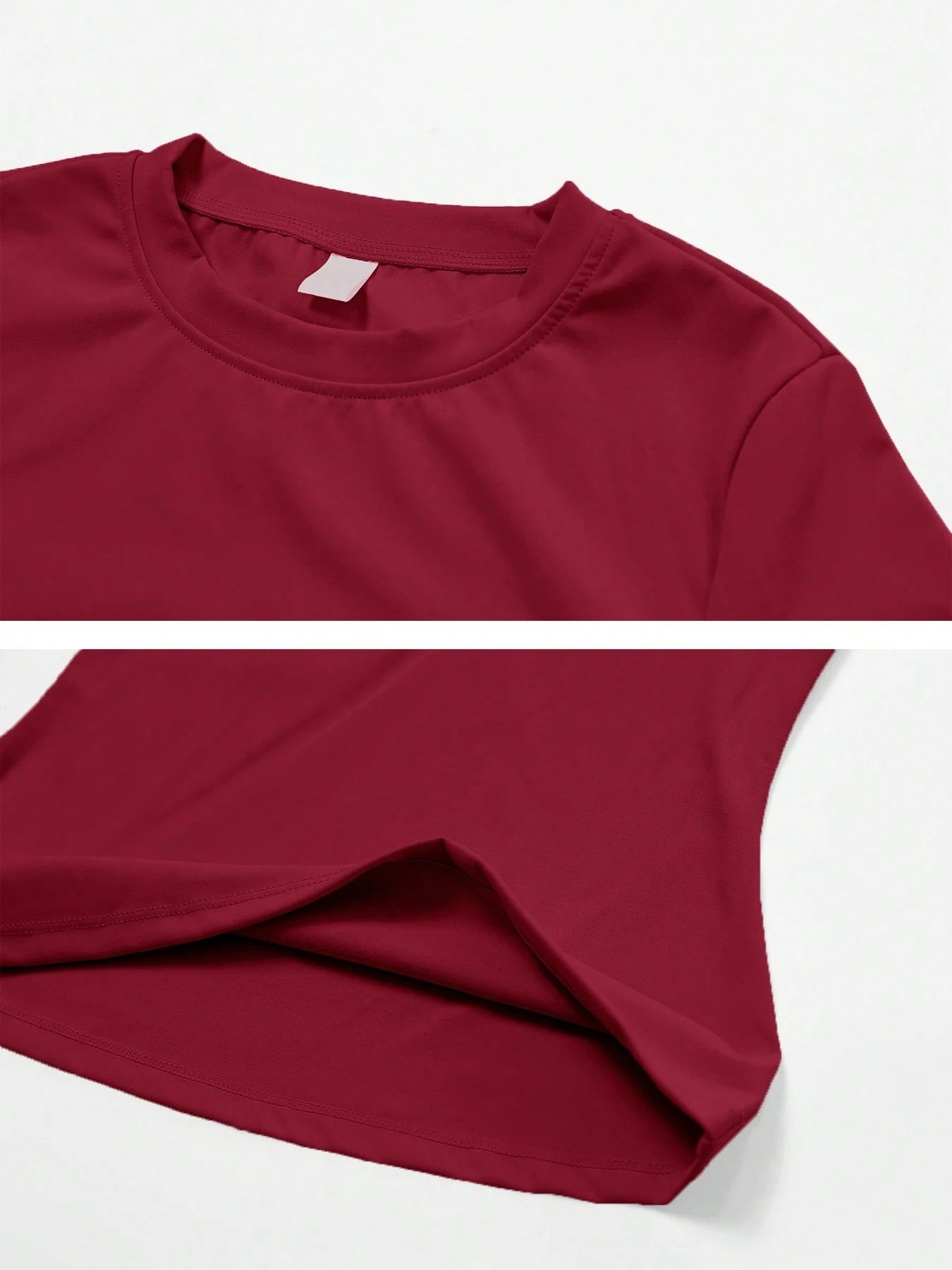 Sculpt short-sleeve top The Quiet & Co. — front view second skin fit — Red