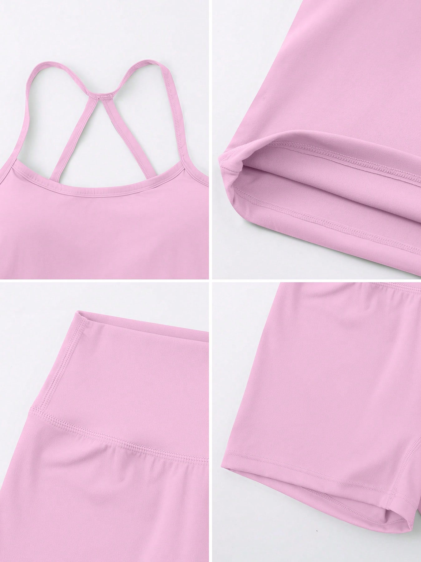 Halter studio coordinated set The Quiet & Co. — back view sculpted silhouette — Pink