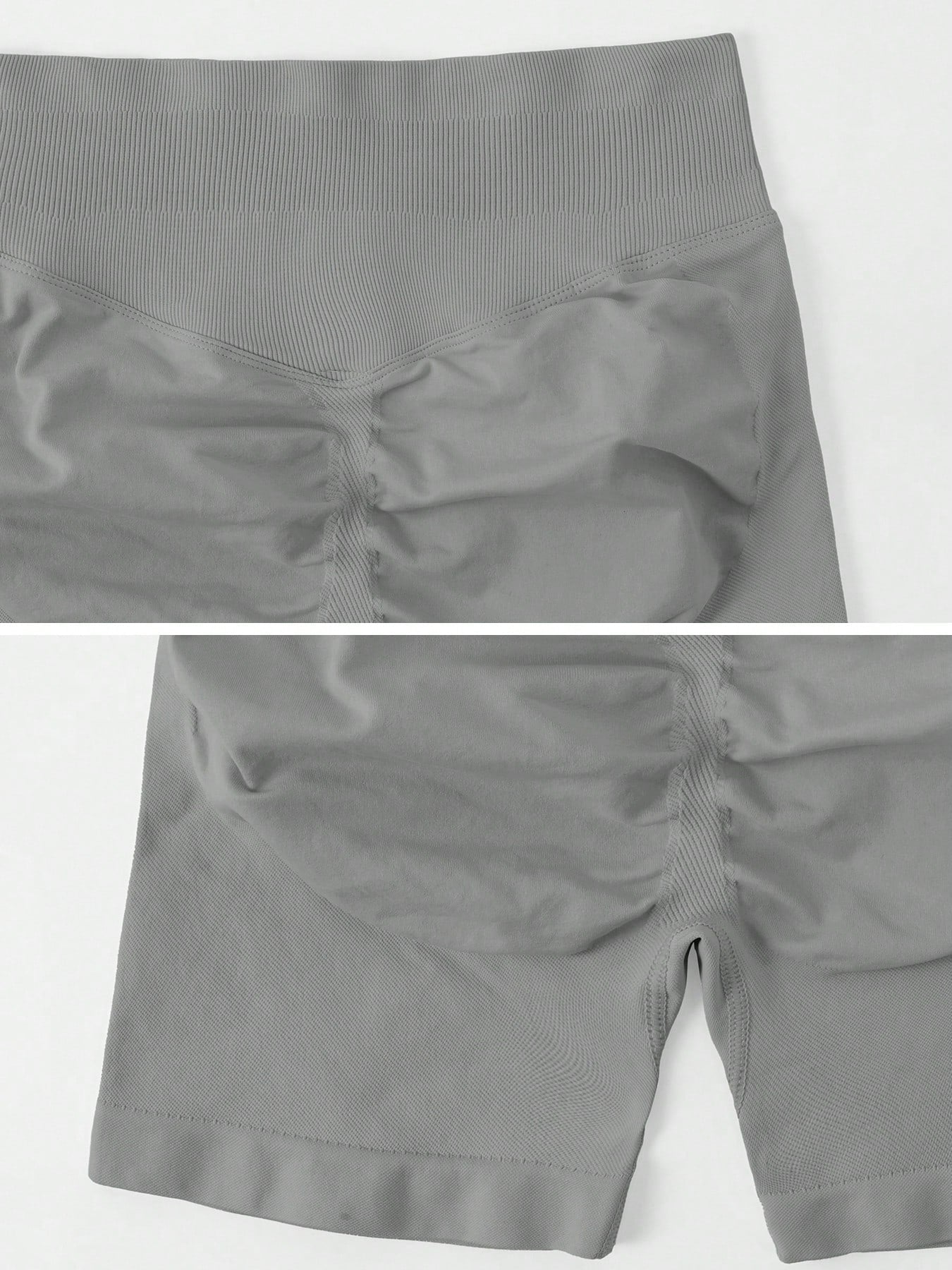Sculpt high-rise seamless shorts The Quiet & Co. — back view natural shape — Grey