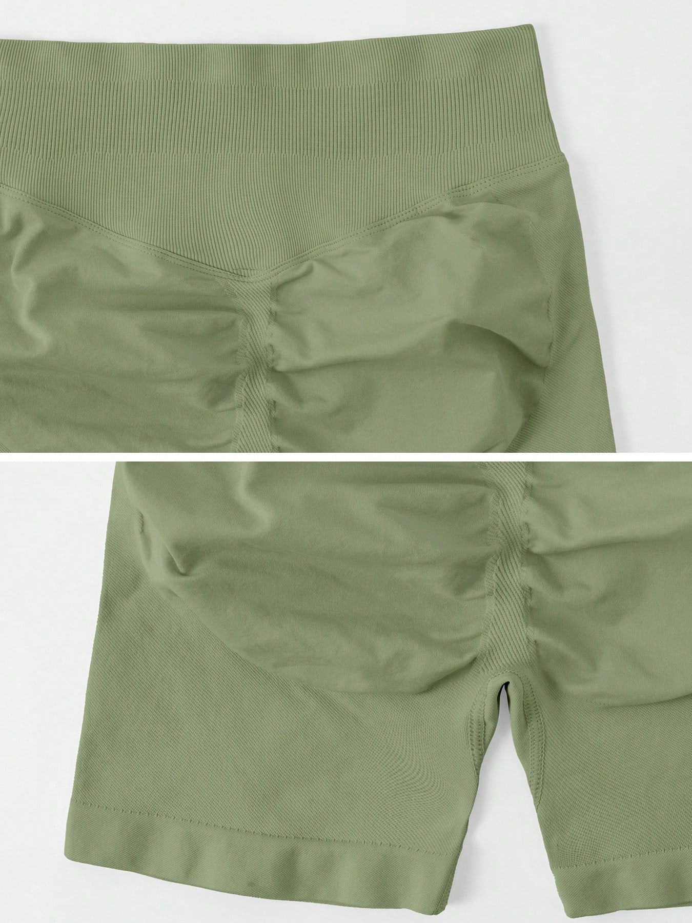 Sculpt high-rise seamless shorts The Quiet & Co. — back view natural shape — Green