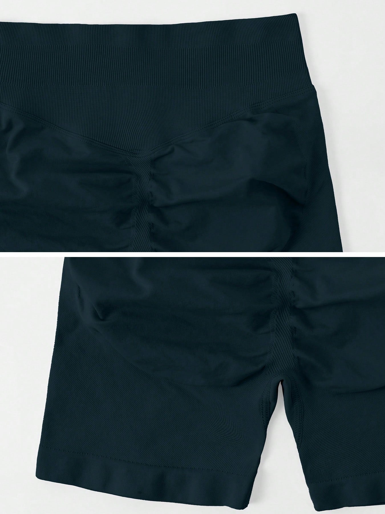 Sculpt high-rise seamless shorts The Quiet & Co. — back view natural shape — Dark Green
