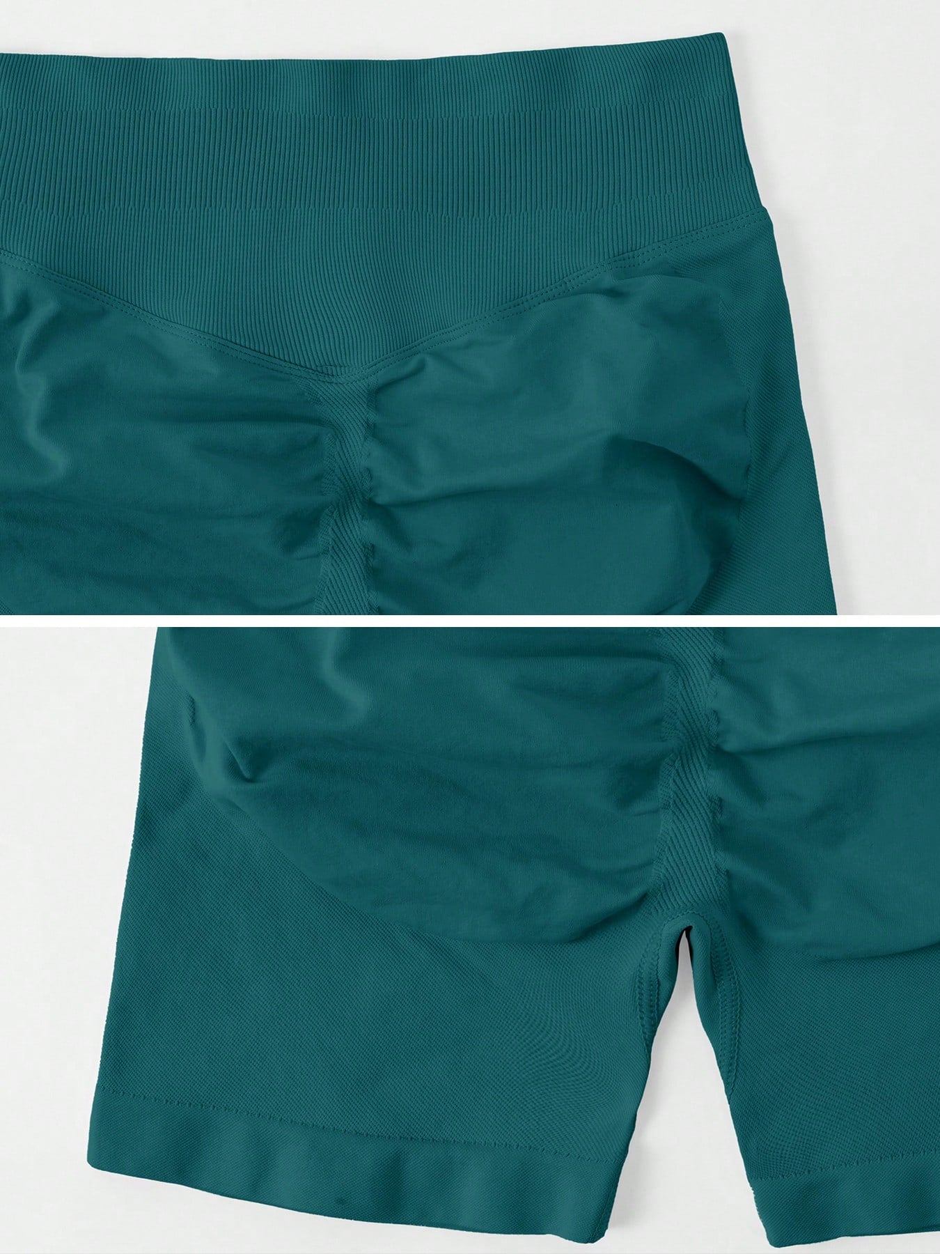 Sculpt high-rise seamless shorts The Quiet & Co. — back view natural shape — Green