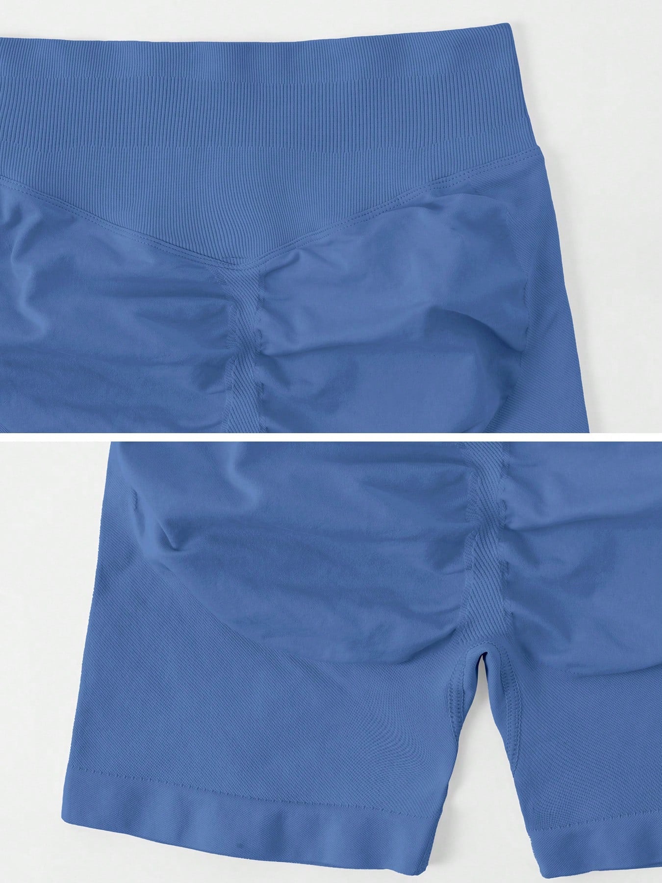 Sculpt high-rise seamless shorts The Quiet & Co. — back view natural shape — Blue