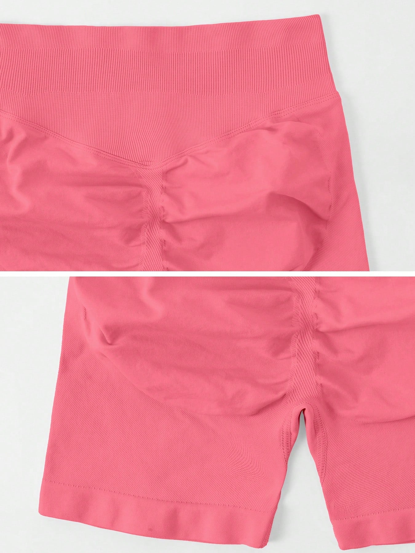 Sculpt high-rise seamless shorts The Quiet & Co. — back view natural shape — Red