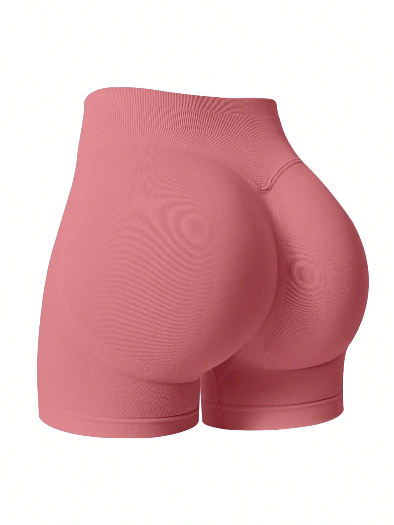 Sculpt high-rise seamless shorts The Quiet & Co. — back view natural shape — Pink