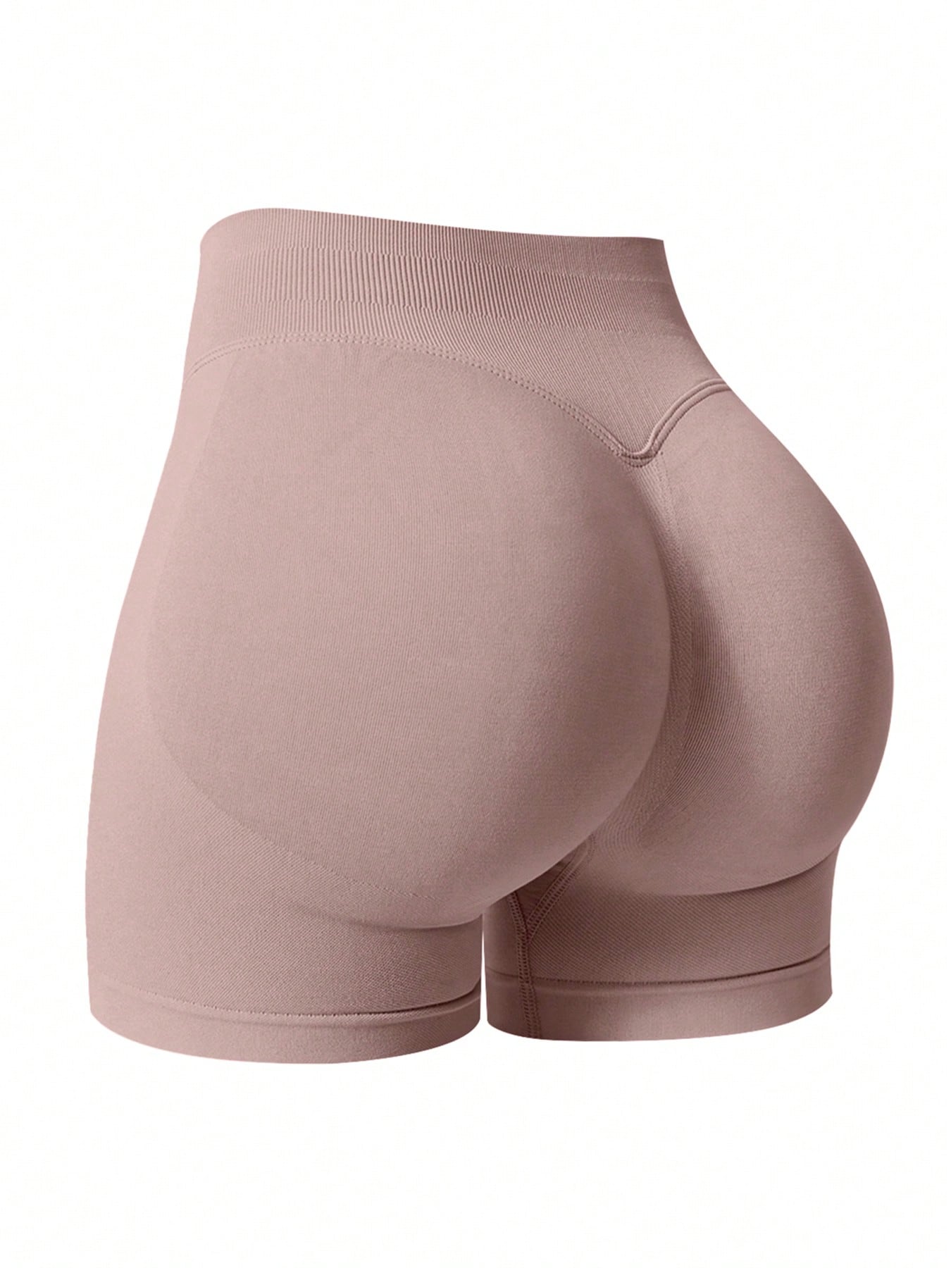 Sculpt high-rise seamless shorts The Quiet & Co. — back view natural shape — Grey