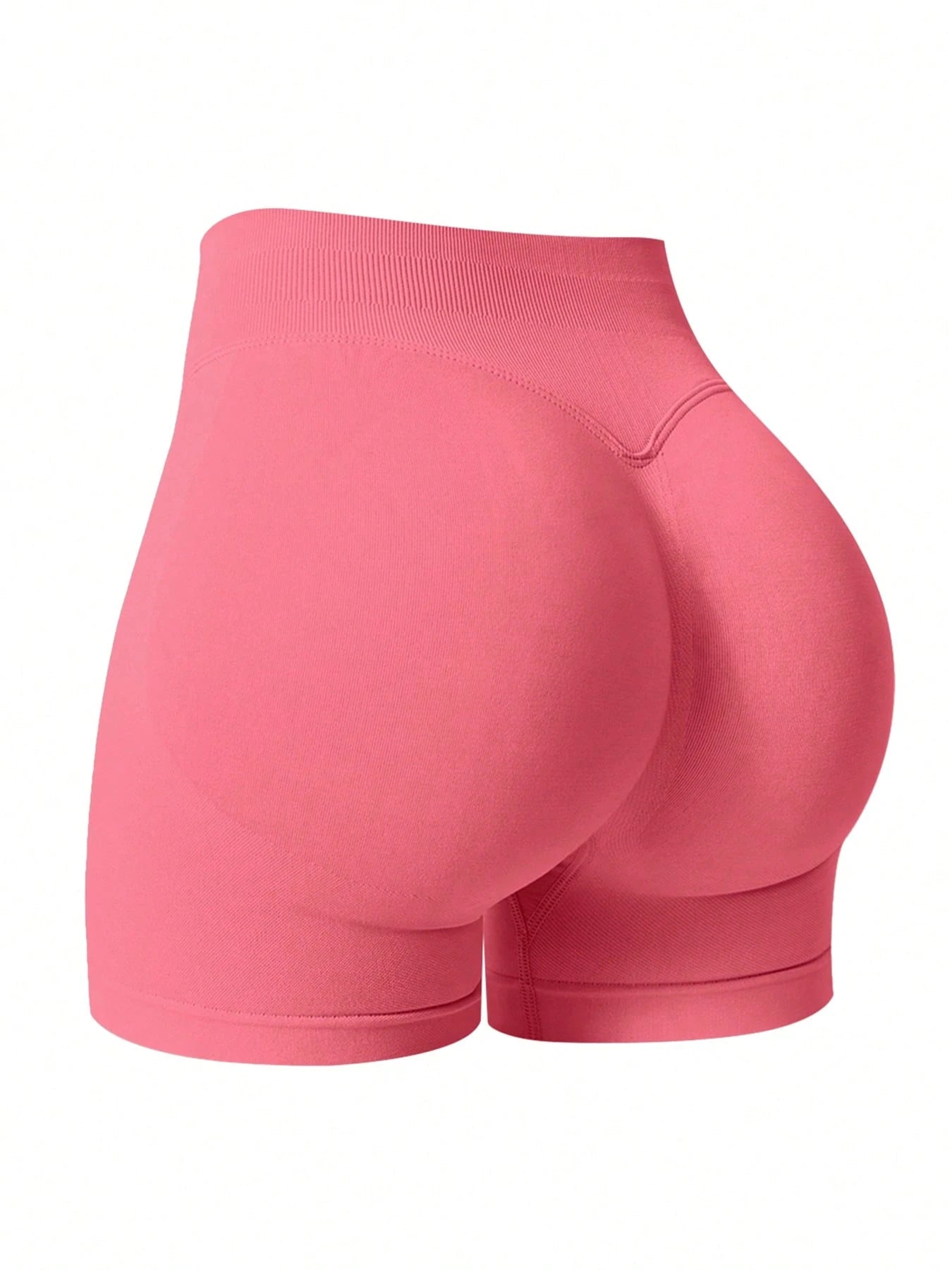 Sculpt high-rise seamless shorts The Quiet & Co. — back view natural shape — Red