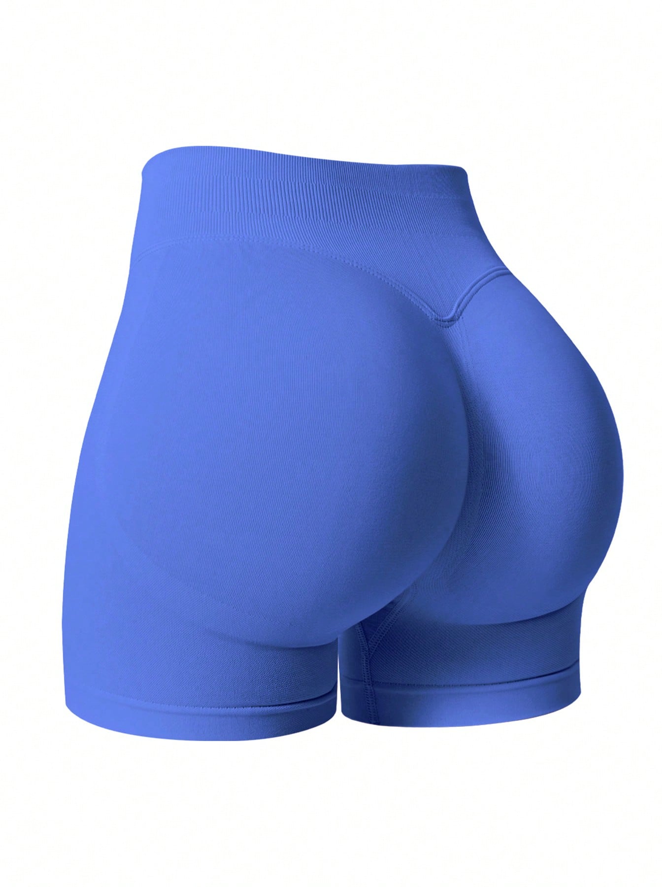 Sculpt high-rise seamless shorts The Quiet & Co. — back view natural shape — Royal Blue